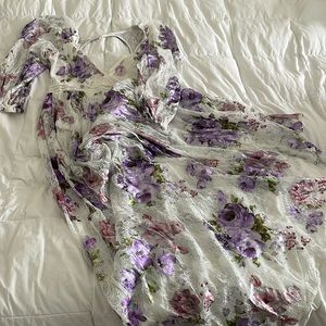 For Love And Lemons Wildflower Foil Maxi Dress